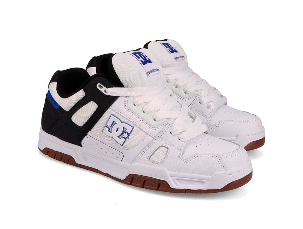 Zapatilla Dc Stag Hombre Blanco Negro Suela Blanco Gum