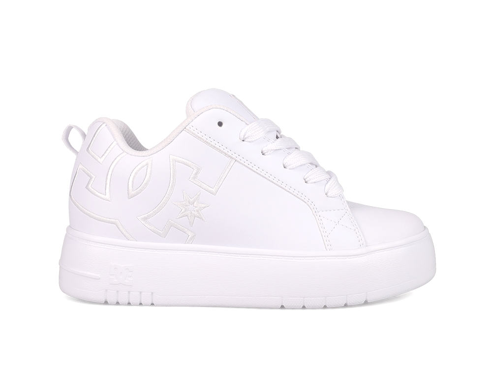 Zapatillas Dc Court Graffik Plataforma Mujer Blanco