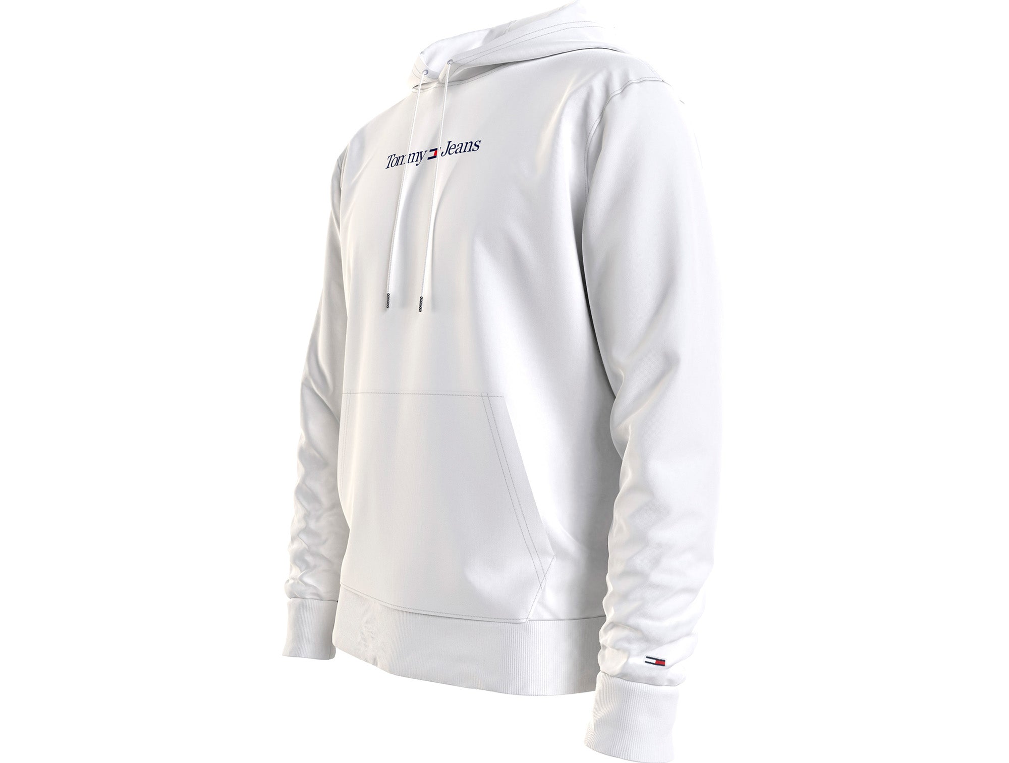 Poleron Cg Tommy Reg Linear Hoodie Hombre Blanco