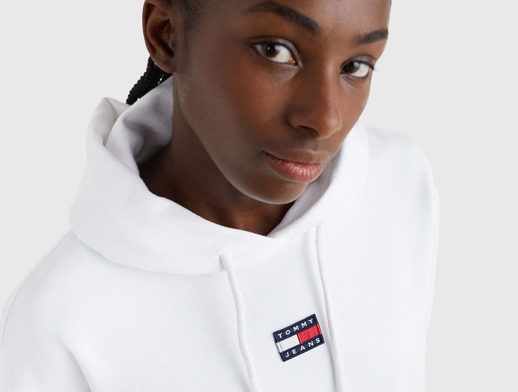 Poleron Cg Tommy Center Badge Hoodi Mujer Blanco